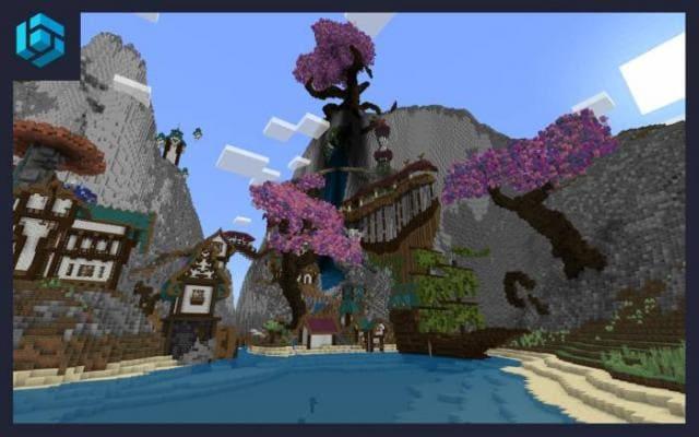 Ярко-пурпурные блоки листвы