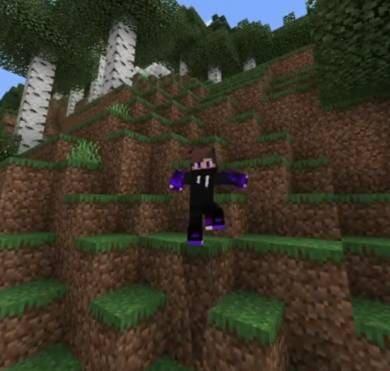 Игрок прыгает с горы