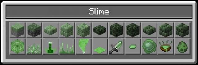 Предметы и блоки из слизи