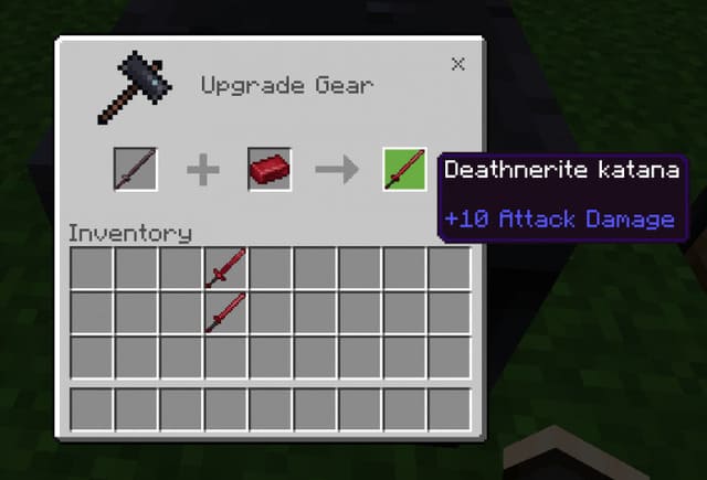 Улучшения предмета при помощи незерита