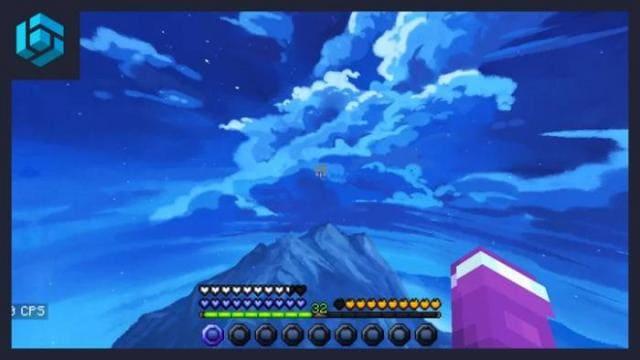 Игрок смотрит на яркое небо