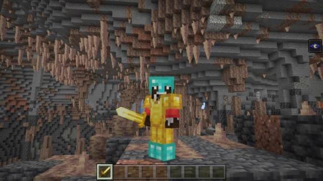 Игрок в алмазно-золотой броне