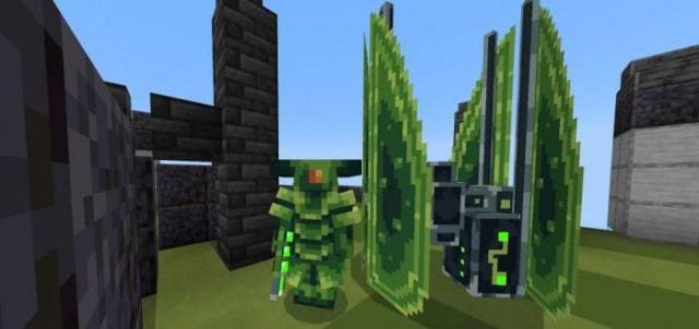 Зеленая броня на персонаже