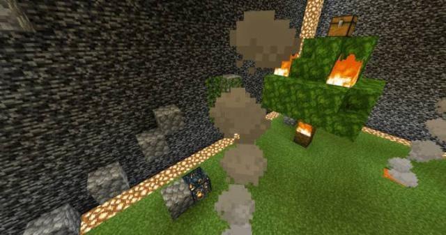 Блоки освещения в помещении из коренной породы