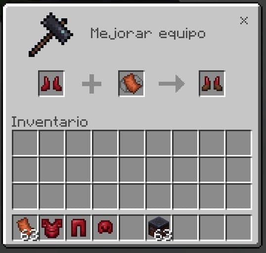 Улучшение сапогов из смертельного незерита