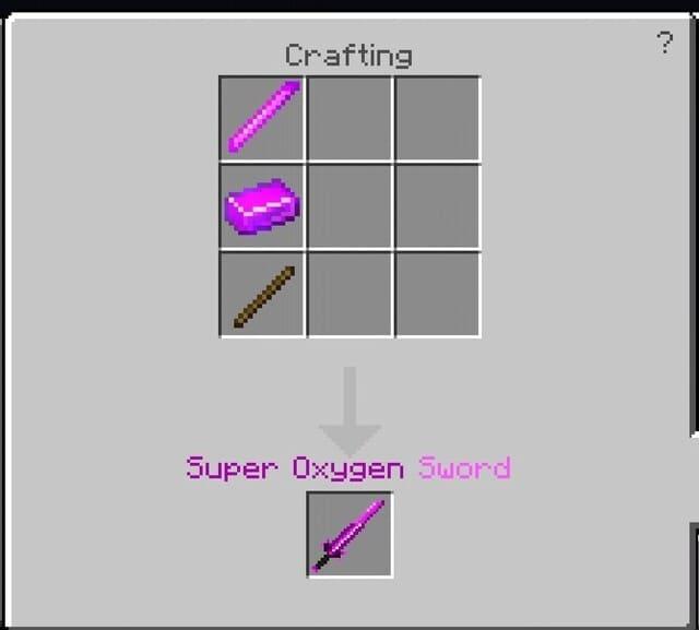 Супер кислородный меч крафт