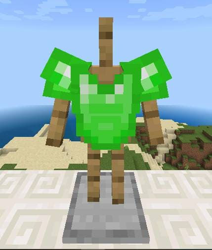 Изумрудная броня на стойке для брони