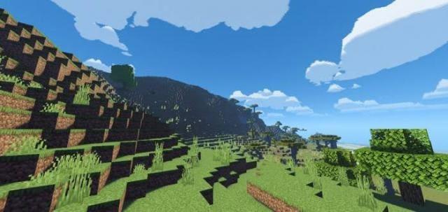 Зеленый холм и голубое небо