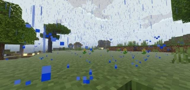 Капли дождя на земле