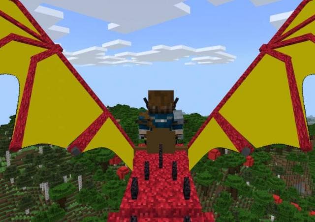 Игрок летает на драконе