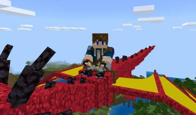 Игрок верхом на драконе