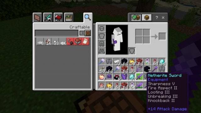 Множество ценных вещей в инвентаре игрока