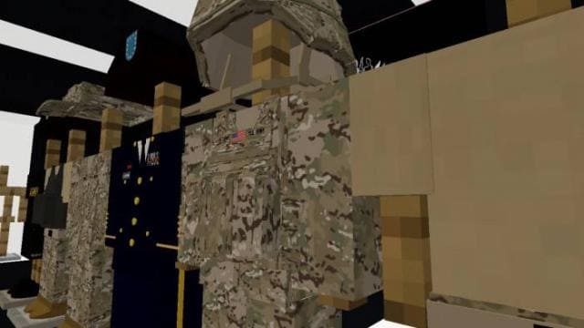 Военная форма США со шлемом на стенде