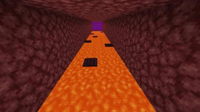 Уровень паркура над лавой