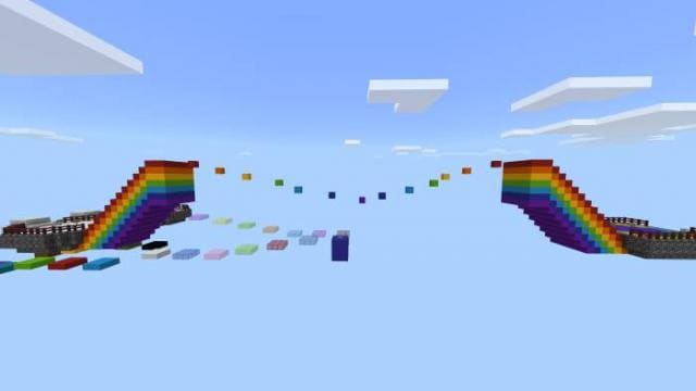 Уровень паркура над пустотой