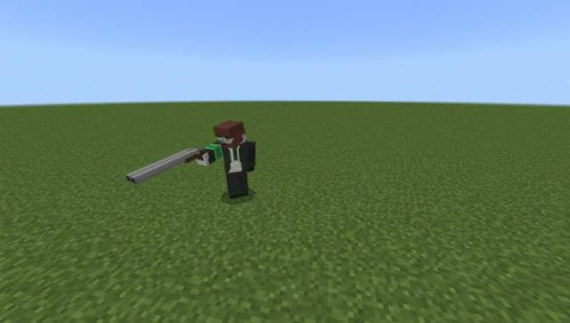 Двуствольное ружье в руке