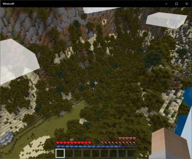 Вид при полете на джетпаке