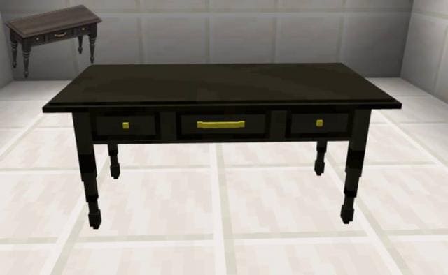 Черный стол с полкой