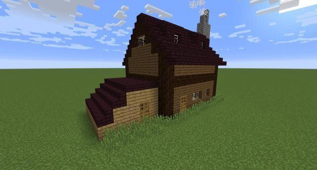 Деревенский дом вид спереди