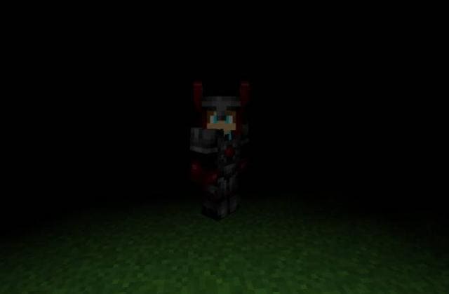 Игрок в броне в темноте