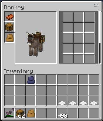 Сумка в инвентаре осла