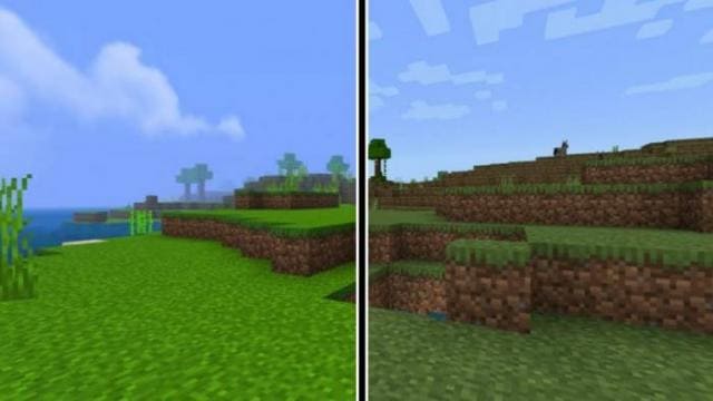 Сравнение природы с текстурами и без