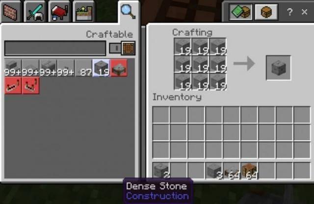 Крафт плотных камней