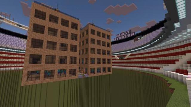 Два здания на стадионе