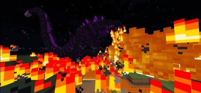 Ящер поджигает местность