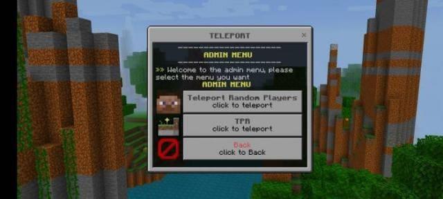 Меню телепортации