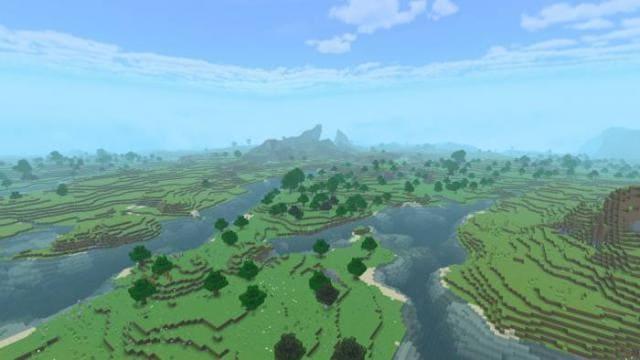 Вид на одинокие деревья на лугу