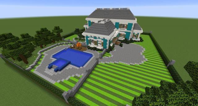 Богатый особняк вид сверху