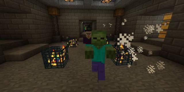 Ведьма и зомби перед игроком