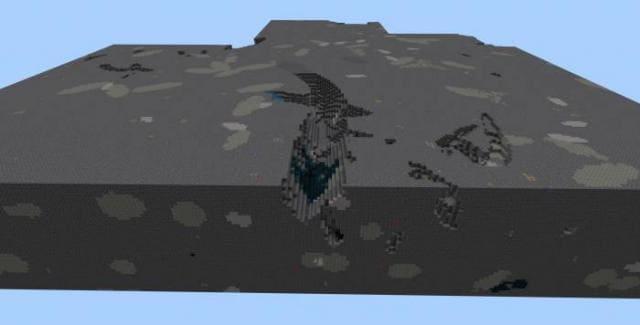 Мрачная пещера в режиме скайблок