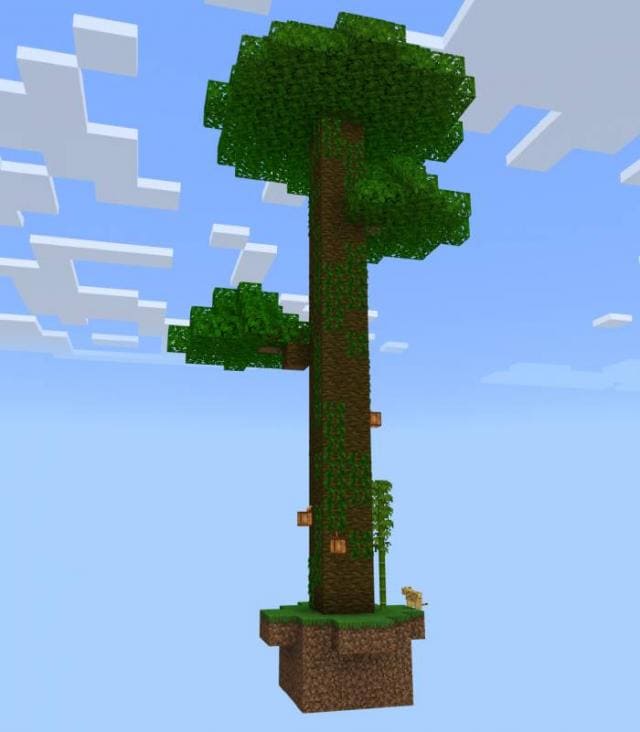 Высокое дерево на парящем блоке