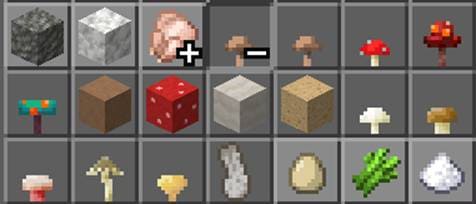 Блоки и предметы грибов