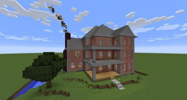 Дом из кирпича вид спереди