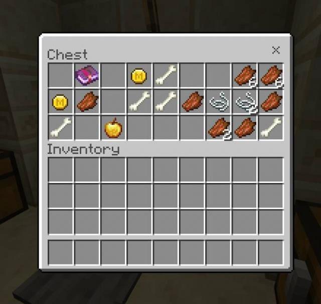 Монеты и прочие вещи в сундуке