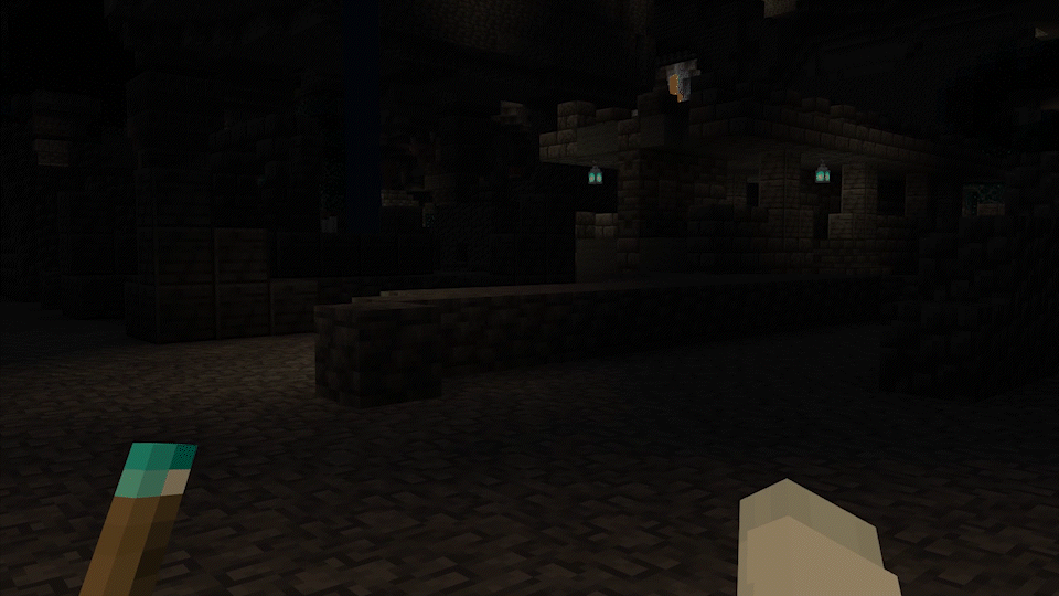 Освещение от факела душ в руке