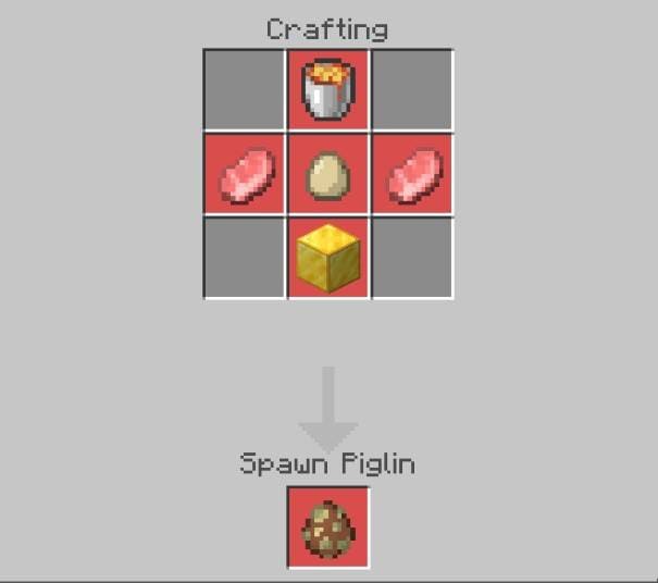 Создание яйца спауна Пиглина