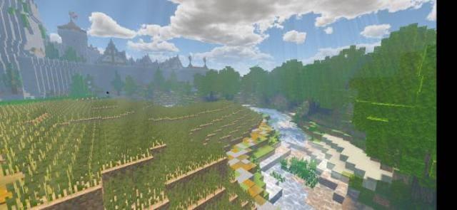 Речка разделяет равнину и лес