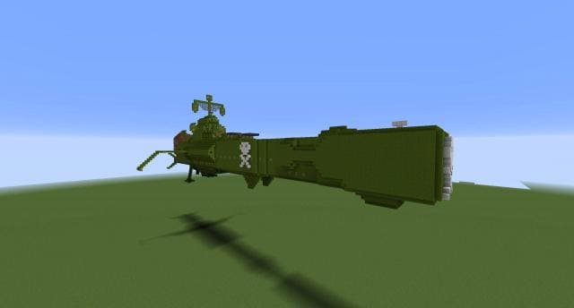 Зеленый воздушный корабль вид спереди