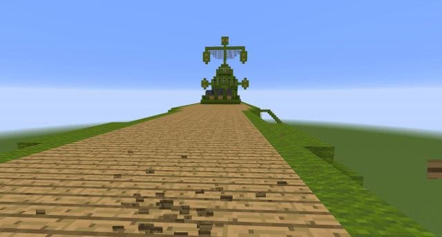 Зеленый воздушный корабль вид внутри