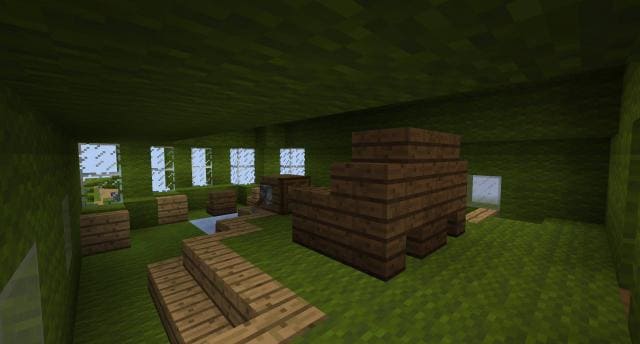 Зеленый воздушный корабль вид внутри 6