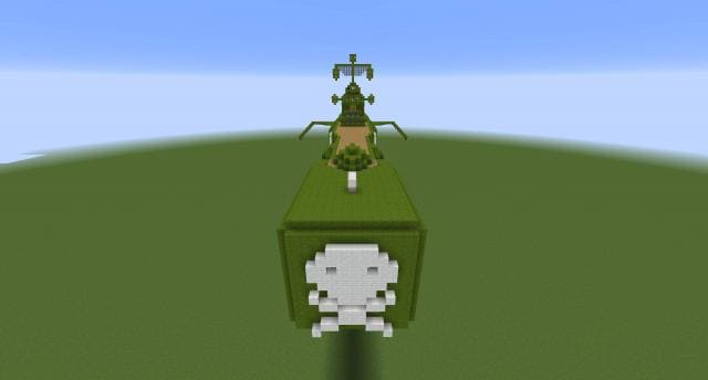 Зеленый воздушный корабль вид спереди 2