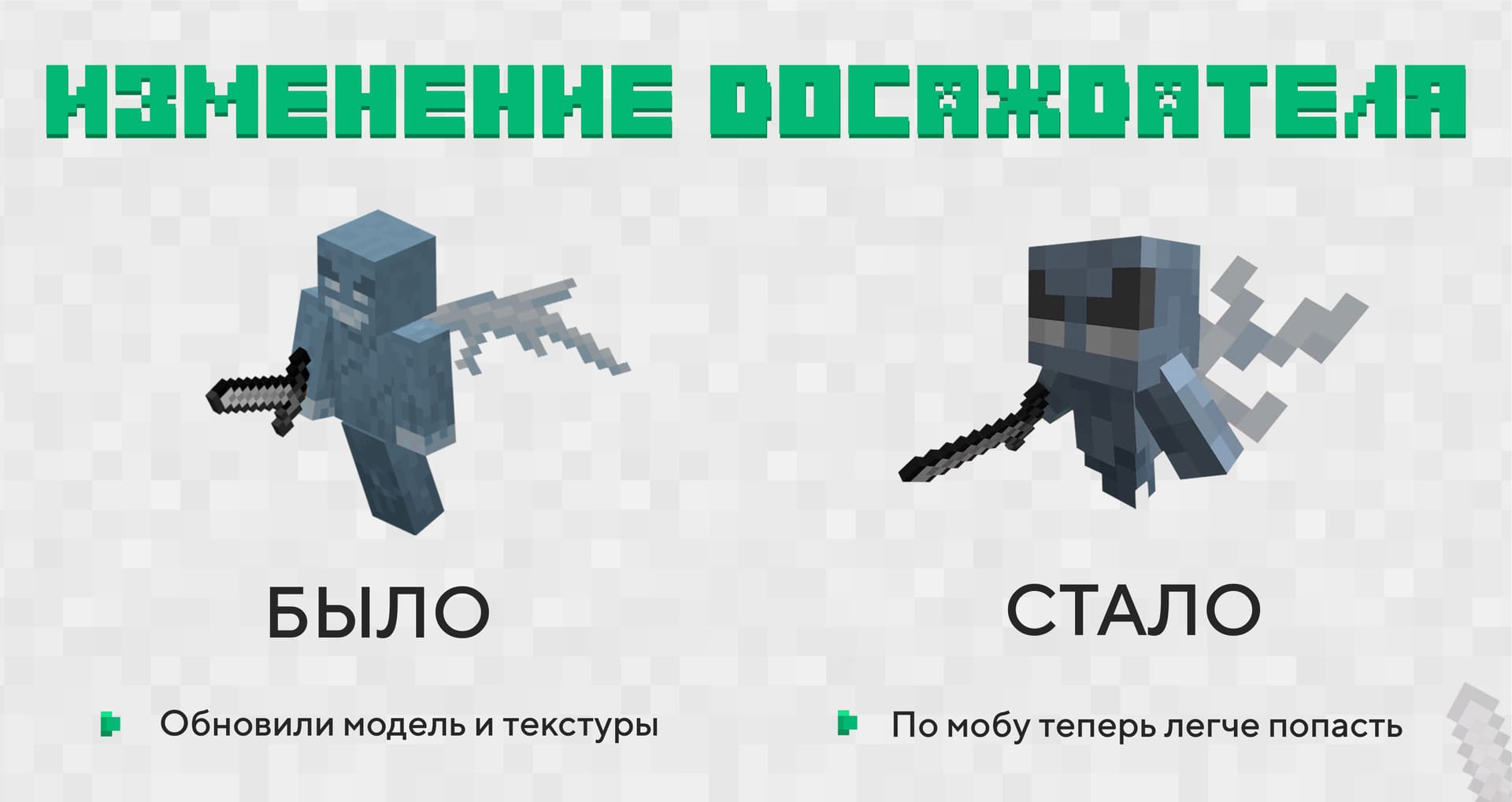 Изменение внешнего вида Досаждателя и особенности