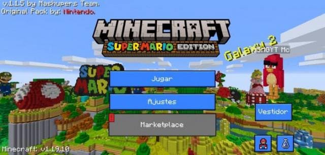 Главное меню в стиле игры Марио