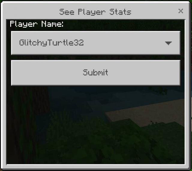 Отображение статистики выбранного игрока