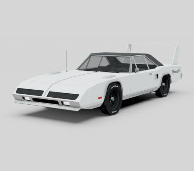 Белый Plymouth Superbird