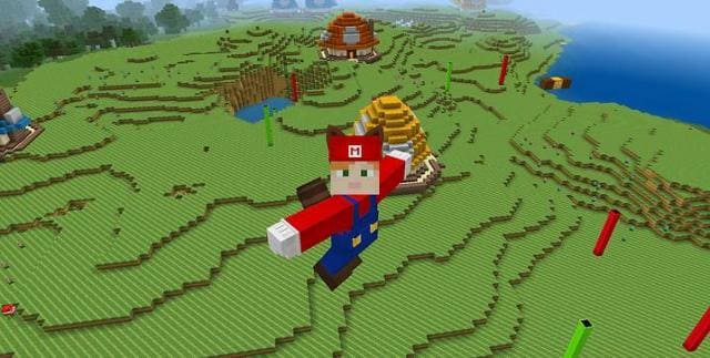 Игрок летит в небе